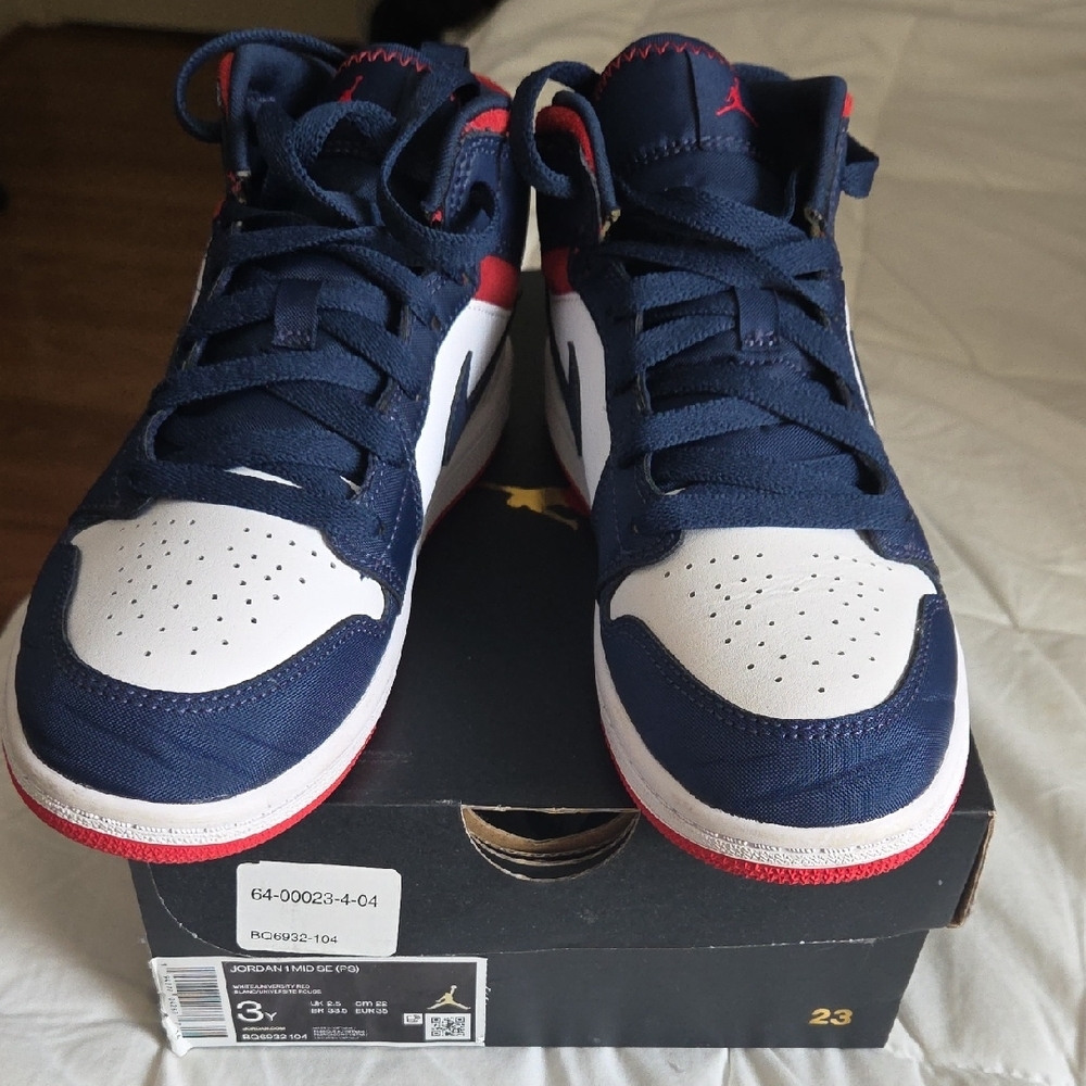 Kids Navy and White Sneakers